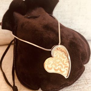 Two tone heart pendant